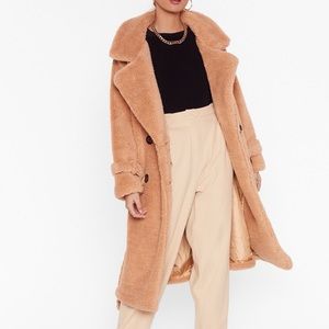 Are You Teddy Fur It Faux Shearling Longline Coat